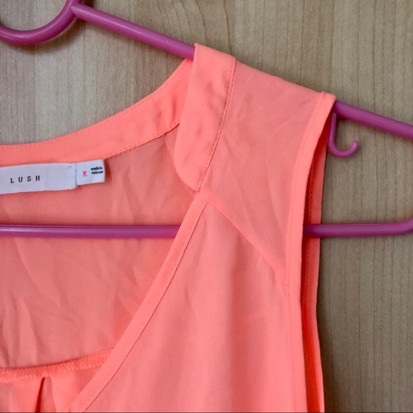 2/$25 Lush Nordstrom Neon Chiffon Tank Top - Picture 4 of 6